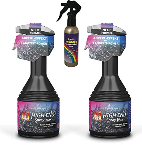 ILODA 2X 500ml Dr. Wack A1 HIGH END Spray Wax + 1x 100ml Antibeschlag-Spray, Lack-Versiegelung, Auto-Wachs, Wachsversiegelung für alle Autolacke zum Sprühen mit Wasser-Abperl-Effekt