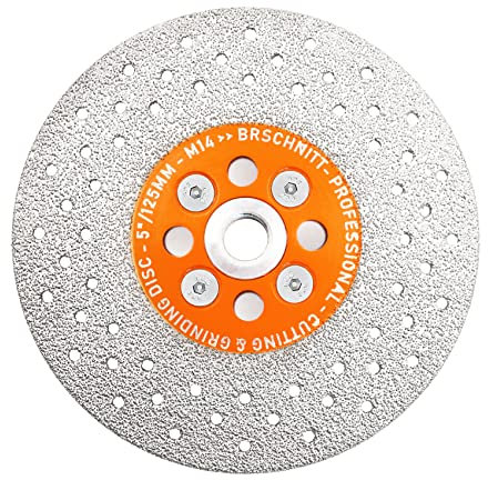Diamant Trennscheibe 125mm - BRSCHNITT Doppelseitig zum Schneiden und Schleifen Granit Marmor Fliese Natursteine.