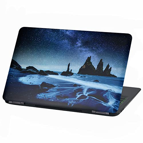 Laptop Folie Cover Strand Urlaub Paradies Klebefolie Notebook Aufkleber Schutzhülle selbstklebend Vinyl Skin Sticker (17 Zoll, LP88 Dark Beach)