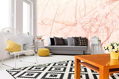 DIMEX LINE Non-Woven Photo Wallpaper Pink Marble 375 x 250 cm - Non-Woven Wallpaper, wall Mural, wall Pictures - Wallpaper for Living Room, Bedroom, Office, Kitchen
