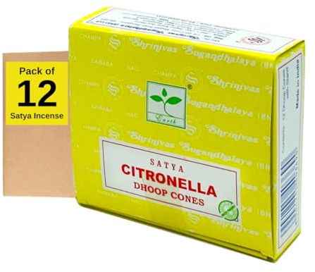 SATYA Conos de incienso - Citronela | Paquete de 12