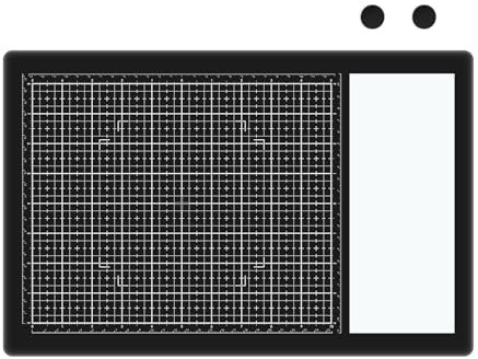 OTCRAFT Tappetino magnetico in vetro, 40 x 25 cm, resistente al calore, con magneti, griglie e misurazioni, per taglio, stampaggio, tecnica mista, goffratura a caldo e progetti di colla a caldo