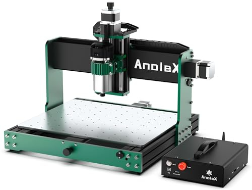 AnoleX CNC Router Machine 4030-Evo Ultra 2, All-Metal XYZ Axis Dual Steel Linear Guides & Ball Screws with 800W Trim Router for Metal Aluminum Brass Wood Acrylic PCB