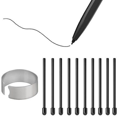 [10 Pezzi] Morbido Punte di Ricambio per Remarkable 1/2/Marker/Marker Plus & Boox Pen2 Pro/Boox Pen Plus/Boox Triangle Pen/BOOX Wacom Penna, per Boox Max/Note/Nova/Go/Tab Ultra&Mini Serie, Nero