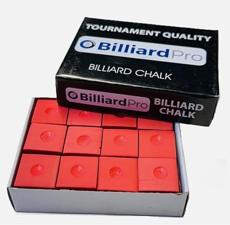 12 Pieces BOX of Tournament Quality Snooker or Pool Cue Tips Chalks (RED)