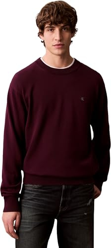 Calvin Klein Jersey Hombre Cotton Relaxed con Cuello Redondo, Morado (Passion Plum), XL