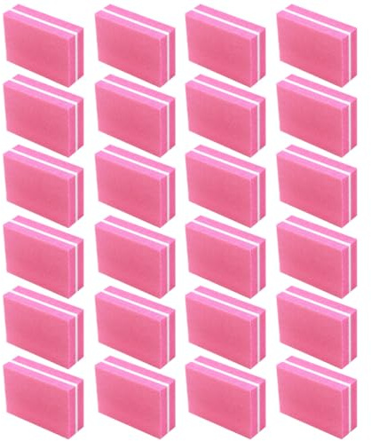 Cabilock 50PCS Pink Sponge Nail Polishing Files Double-Sided Pedicure Tool Mini Nail Shaping Buffers for Manicure and Salon Use