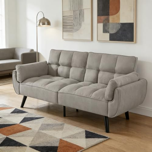 JIEXI Divano 2 Posti 191cm, Divano Moderno Scandinavo in Tessuto Traspirante con Cuscini a Molle e Gambe in Legno Massello, Divanetto per Soggiorno, Camera da Letto e Piccoli Appartamenti
