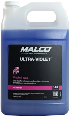Malco Ultra Violet Premium Wash'n Wax – Best 2-In-1 Car Wash and Wax/Cleans and Provides A Durable, High-Gloss Shine in One Fast and Easy Step / 1 Gallon (107101)
