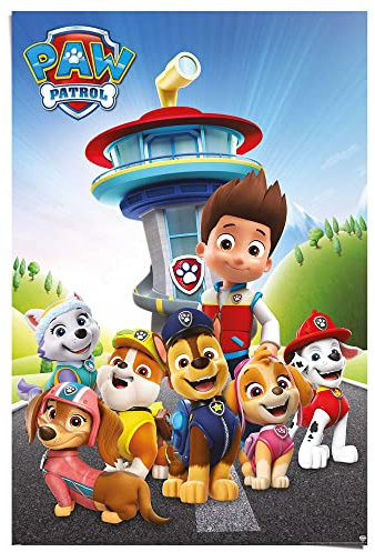 REINDERS Poster, Paw Patrol, Kinderzimmer, Poster, Wanddeko, Room Decor, 150 gr. glänzend Bilderdruckpapier, Mehrfarbig, 91,5 x 61cm