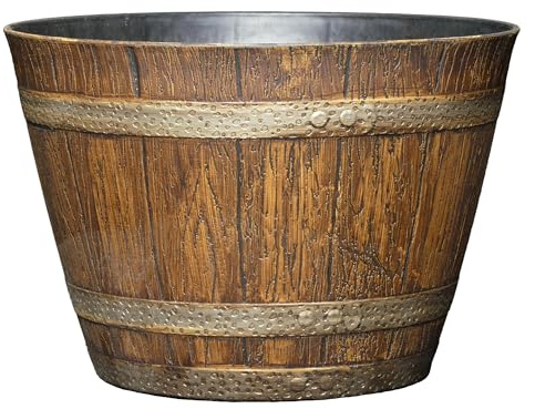 Classic Home and Garden 74 Whiskey Barrel, 9, Distressed Oak