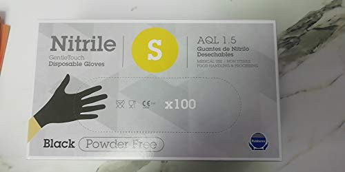 Touche de douceur 0644 Gants jetables en nitrile, taille S, Noir