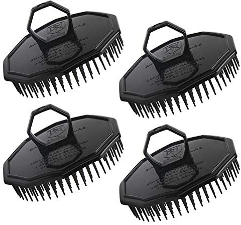 Segbeauty 4 stücke Shampoo Pinsel, Kopfhaut Massager Pinsel Set, Friseur Pinsel, für Haarwachstum Bart Körper Waschen Hundesalon (Schwarz)
