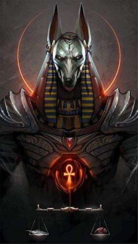 Uhkurw Diamond Painting 5D DIY Malerei Altes Ägypten Anubis Kreuzstich Volldiamant Kristall Strass Stickerei Malerei Mosaik Handwerk Geschenke Nach Hause Wanddekoration Kunst