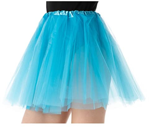 Stylex Party Tutu kjol för kvinnor elastisk maskeraddräkt utklädnad fester dans 3 lager, Baby blå, M