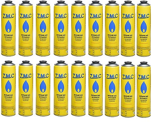 Z.M.C 18x Universal Gaskartuschen 330g, Propan/Butan Gas 600ml, Schraubgewinde Anschluss, Gaskartusche EN417, Schraubkartusche für Unkrautbrenner, Abflämmgerät, Lötbrenner, mit Schraubventil