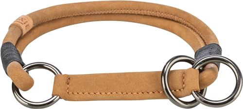 TRIXIE Zug-Stopp Hundehalsband BE NORDIC aus Leder XS-S braun – bequemes Hundehalsband für sehr kleine & kleine Hunde mit Zugbegrenzung - robust & elegant – 17101