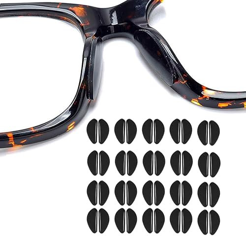 PLABBDPL 20 Paia Naselli per Occhiali Antiscivolo Occhiali Silicone, Nasello Antiscivolo Comodi per d'Aria, Naselli Adesivi per Occhiali, Cuscinetti per Occhiali a Pieno Occhiali da Sole, A