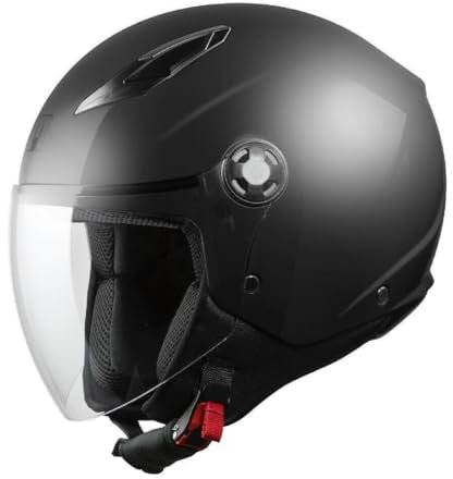 Casco MPH Moto Demi Jet Omologaz. 2206 Scooter Star nero opaco Visiera Lunga TAGLIA M
