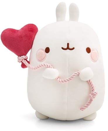 NICI peluche MOLANG con palloncino a cuore 12cm bianco - Simpatico peluchetto con imbottitura morbida per giochi e coccole, perfetto come idea regalo per bambini e adulti - 61672