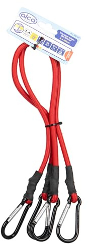 alca® Gepäckspanner mit Karabiner 2 STK. 60cm rot Spanngurte Expander mit Haken verstellbar & dehnbar - für Auto, Fahrrad, Motorrad, Möbel & Transport