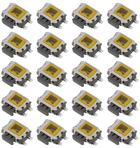 eMagTech 20x Interruptor de Botón Táctil de Tacto Lateral SMT SMD de 4 Pines Montaje en Superficie de 4,7 X 3,5 X 1,6 Mm Interruptor de Tortuga SMD Interruptor de Botón de Montaje en Superficie