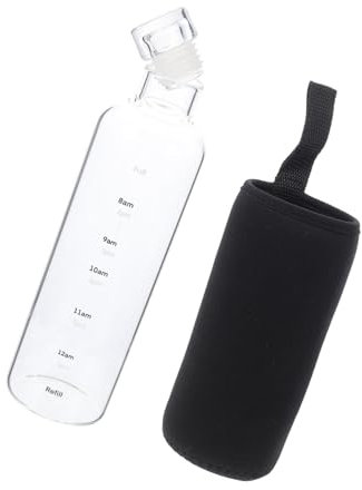 Cabilock Botella De Agua De Vidrio con Taza para Bebidas Soporte De Vidrio para Agua Portador De Botellas De Bebidas para Exteriores