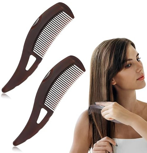 Pettine a denti Cavi per Cuoio Capelluto Antiforfora, 2 Pettine Antiforfora,Pettine per Capelli a Pressione con Manico per Raschiare la Pelle,Pettine per Cura del Cuoio Capelluto per Donne e Uomini