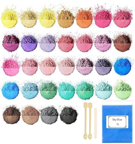 Cosyhav Mica Powder,32 Colours x 3 g Mica Powder for Epoxy Resin