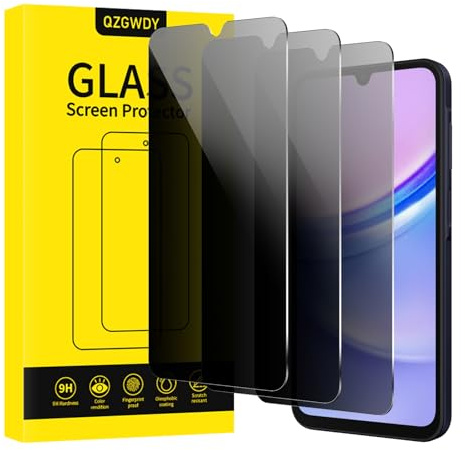 QZGWDY 3 Pezzi per Samsung Galaxy A15 / A25 Pellicola Privacy, Anti-Spy Vetro Temperato Protezione Schermo Protettivo Film Resistente Durezza 9H Screen Protector, Senza Bolle, Anti Graffio