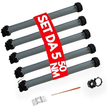 OWIJI Motore Tapparelle Elettrico 50 Nm Set da 5 100 Kg Avvolgibile Silenzioso 205W Kit Montaggio Completo Casa Ufficio