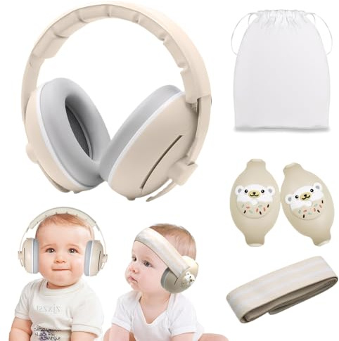 Homirty Cuffie Antirumore Bambini Neonati - Proteggi Orecchie con Riduzione del Rumore 25dB - Regolabile e Leggero per 0-4 Anni - Ideale per Aereo, Feste & Viaggi