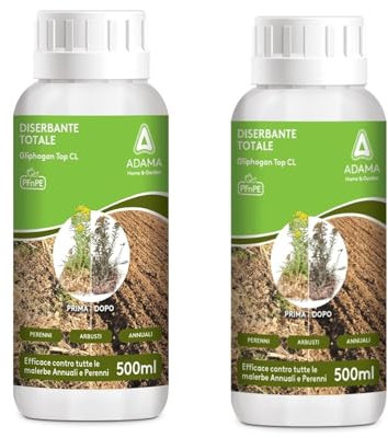 Diserbante Totale Potente 500ML - Erbicida Glifosato Totale per Erba e Prato - Glifosate Sistemico per Erbacce - Prodotto per Diserbo Pronto All'Uso - Disponibile in Diversi Pacchetti (2)