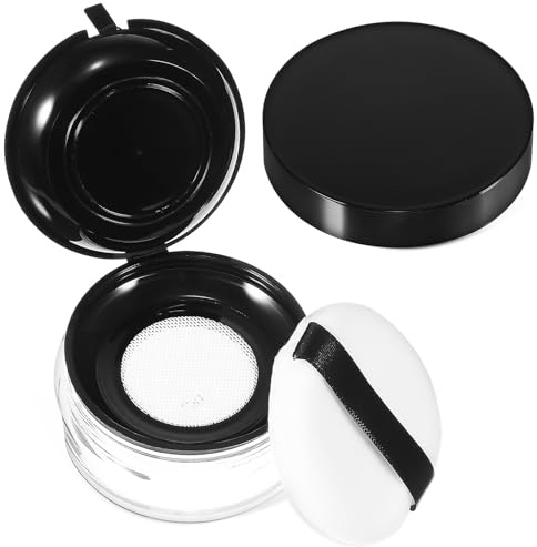 Garneck Contenedor de Polvo de Viaje de 15g Esponja y Plástico Resistente, Diseño Compacto y Seguro Adecuado para Maquillaje y Productos de Belleza en Viajes