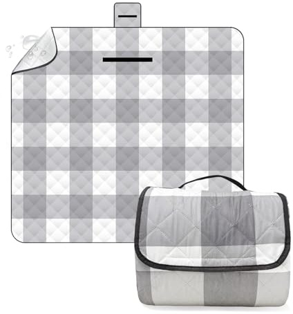 MFUSUL Manta de Pícnic, Manta para Picnic Impermeable, Plegable Portátil Alfombra Picnic Exterior, Lavable a Máquina, Manta de Camping para Viajar, Acampada, 200x200cm