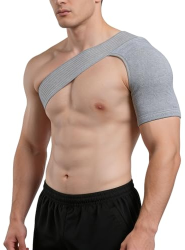 couduan Shoulder Support for Women Men, Shoulder Brace for Rotator Cuff Shoulder Support, Adjustable Elastic Compression Shoulders Sleeve (Gray)