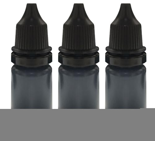 3 pezzi di inchiostro per timbri, inchiostro nero per timbri, inchiostro di ricambio per timbri, inchiostro di ricambio ad asciugatura rapida, inchiostro facile da usare, 10 ml