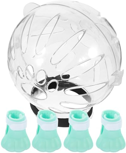GALPADA Casco Quirúrgico para Gatos Escudo Protector Redondo y Capucha Transpirable, Transparente, Adecuado para Evitar Lamidos y Arañazos Durante la Recuperación