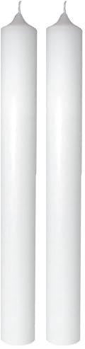 Rayher 31435000 Vela larga blanca personalizable, Cirio para bautizos, comuniones y bodas (Paquete de 2)