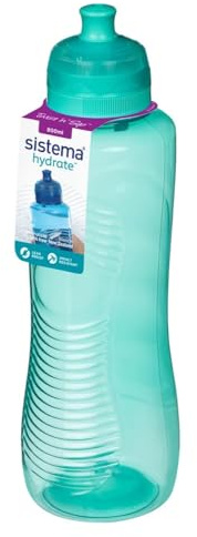 Sistema Twist 'n' Sip Squeeze Sports Water Bottle | Leakproof Water Bottle | 800 ml | BPA-Free | Assorted Colours