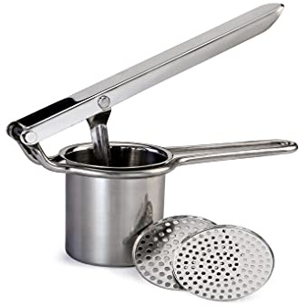 Vinod Large Potato Ricer - Heavy Duty Stainless Steel Potato Masher | Manual Press & Mash for Fruits & Vegetables | Kitchen Tool | Perfect Mashed Potatoes Every Time | 2 Interchangeable Discs