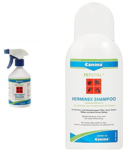 Canina 74132 8 Petvital Bio-Insect-Shocker & 741656 Petvital Verminex Shampoo 250ml