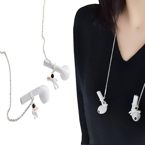 MZSX Compatible con Correa antipérdida AirPods 1 2 Pro Accesorio, Astronauta Clip de Oreja, Cable Conector, Strap Anti-perdida Cordaje Protector para Auriculares Inalámbricos Bluetooth (Cadena)