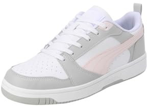 PUMA Rebound V6 Low Unisex Sneaker , Puma White Frosty Pink Cool Light Grey, 38 EU