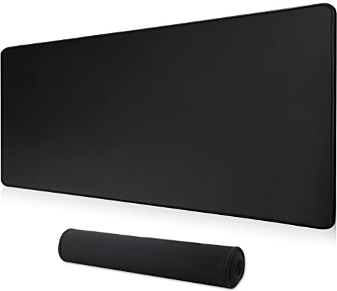 HoYiXi Gaming Mouse Pad Extended Large Computer Keyboard Mouse Mat Desk Pad Soft Smooth Surface and Anti-Slip Rubber Base Waterproof Soft Cloth XXL Mouse Pad 80 x 30 x 0.3 CM - Black
