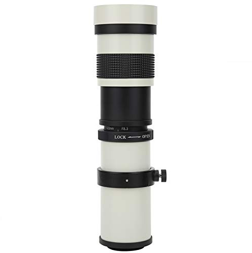 Teleobjektiv För Portable 420‑800 Mm F8.3‑16 Zoomlins med Manuell Fokusering med 2X Telekonverter För F Mo T- Telezoomobjektiv Bärbar F8.3‑16 Manuell Fokus (Vit)