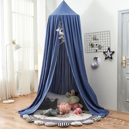 Odot Ciels de Lit Enfants pour Fille et Garcon, Bleu Marine Ciel de lit Bébé Tente Lit Princesse Maison de Jeux, Baldaquin Moustiquaire Décoration pour Dôme Chambre (Bleu marine,65cm)