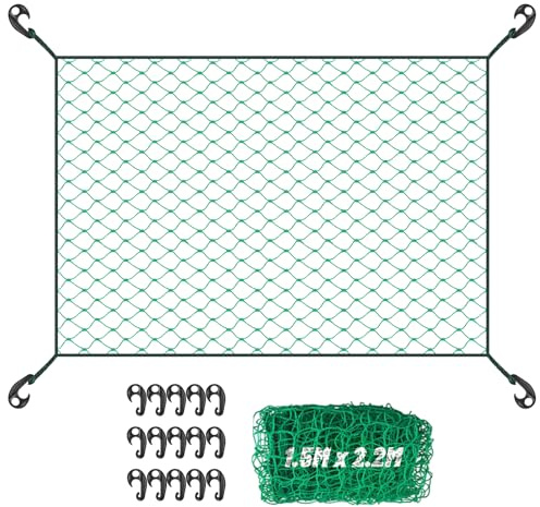 YedZen Trailer Cargo Net, 1.5x2.2m/5x7.3ft Heavy Duty Trailers Nets with 15 hooks, Safety Net Cargo Netting, Mesh Anti-falling Cover for Trailer Pickup Truck Bed