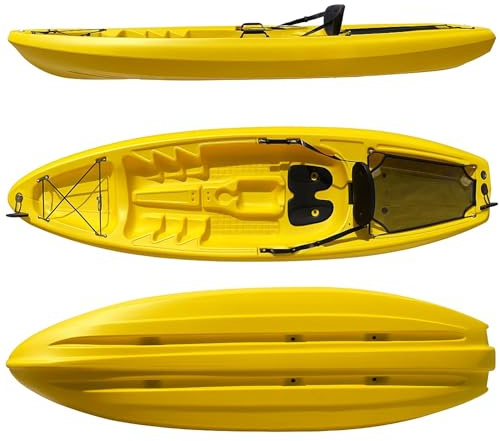 Cambridge Kayaks Nomad I Single Sit On Top Kayak Package with Seat & Paddle – Lightweight Stable 1 Person Recreational Kayak for Lakes, Rivers & Calm Coastal Waters