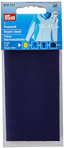 Prym Hoja de reparación, Sarga para Planchar sobre 12x45 cm Azul, 15.75x3.94-Blue-1 Piece